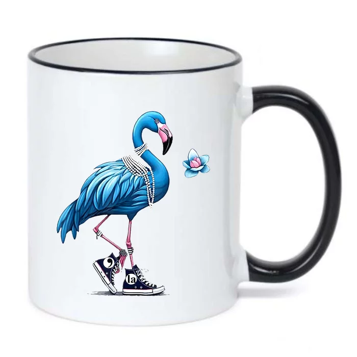 Retro Flamingo Chucks And Pearls Comma La Kamala Harris 2024 Black Color Changing Mug