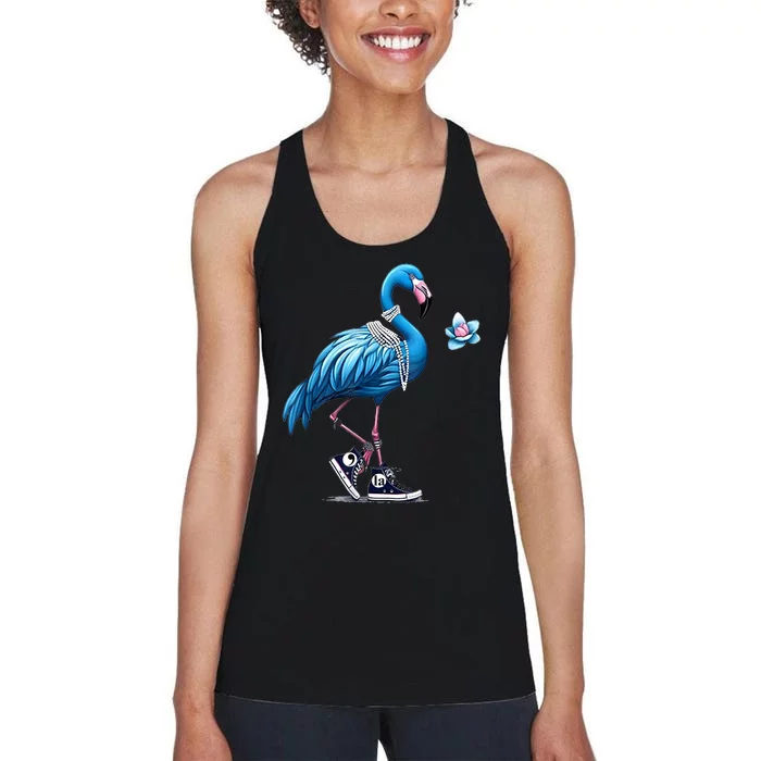 Retro Flamingo Chucks And Pearls Comma La Kamala Harris 2024 Women's Racerback Tank