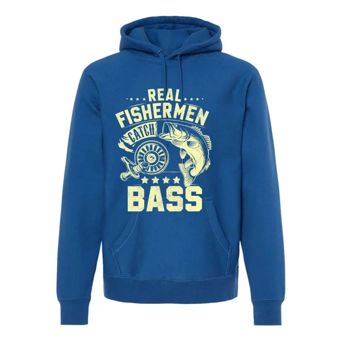 Real Fisher Catch Bass Fishing Meaningful Gift Premium Hoodie