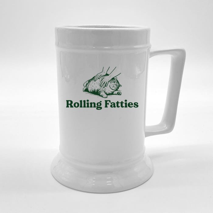 Rolling Fatties Cat Funny Cute Cat Lover Kitten Owner Kitty Front & Back Beer Stein