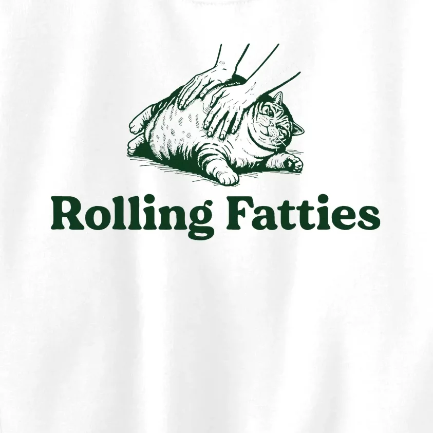 Rolling Fatties Cat Funny Cute Cat Lover Kitten Owner Kitty Kids Sweatshirt