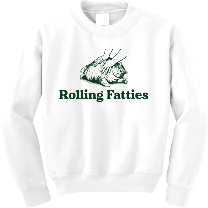 Rolling Fatties Cat Funny Cute Cat Lover Kitten Owner Kitty Kids Sweatshirt