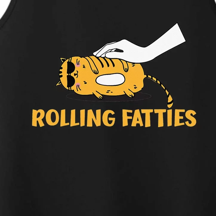 Rolling Fatties Cat Kitty Animal Pet Lovers Performance Tank