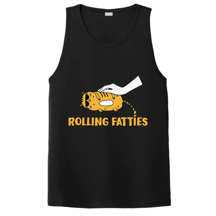 Rolling Fatties Cat Kitty Animal Pet Lovers Performance Tank