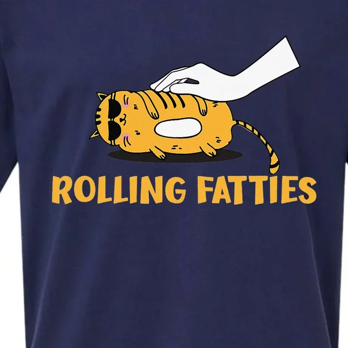 Rolling Fatties Cat Kitty Animal Pet Lovers Sueded Cloud Jersey T-Shirt