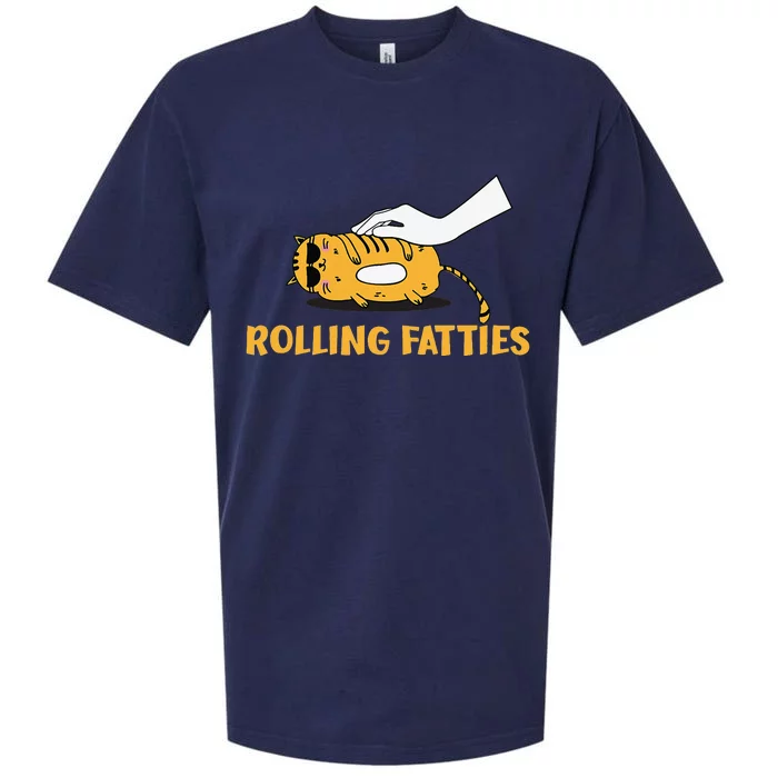 Rolling Fatties Cat Kitty Animal Pet Lovers Sueded Cloud Jersey T-Shirt