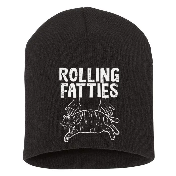 Rolling Fatties Cat Funny Fat Kitten Short Acrylic Beanie