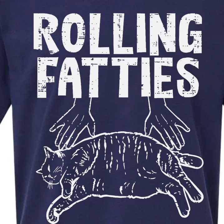 Rolling Fatties Cat Funny Fat Kitten Sueded Cloud Jersey T-Shirt