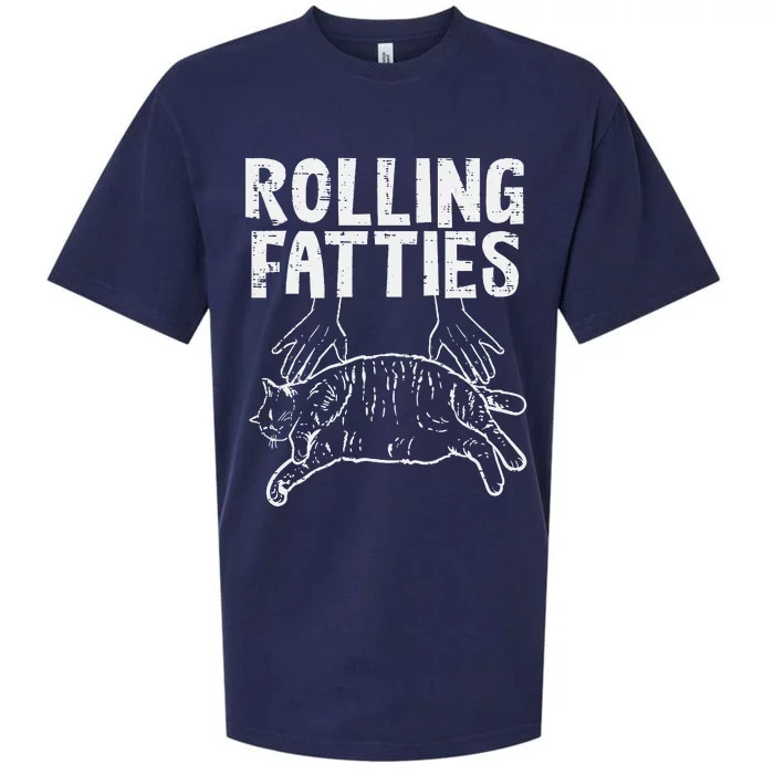 Rolling Fatties Cat Funny Fat Kitten Sueded Cloud Jersey T-Shirt