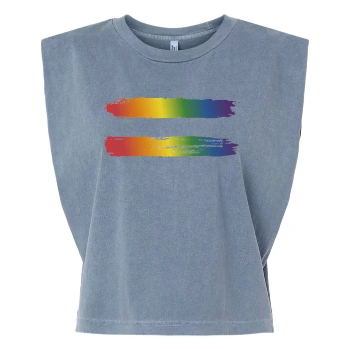 Rainbow Flag Colors For Gay And Lesbian Awareness Month Garment-Dyed Women's Muscle Tee