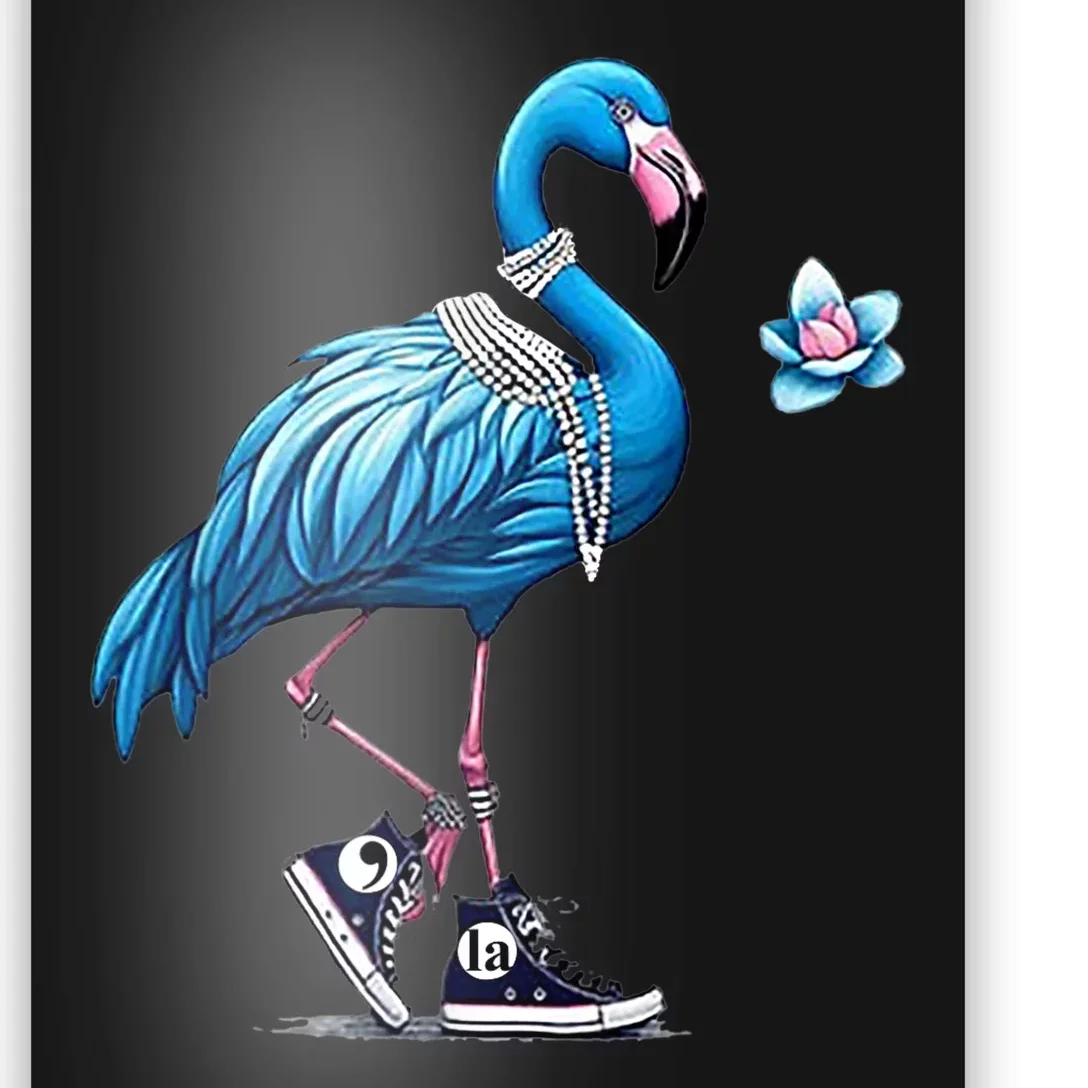 Retro Flamingo Chucks And Pearls Comma La Kamala Harris 2024 Poster