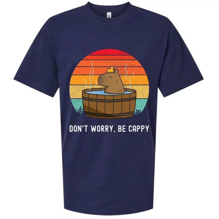 Retro Funny Capybara DonT Worry Be Capy Sueded Cloud Jersey T-Shirt