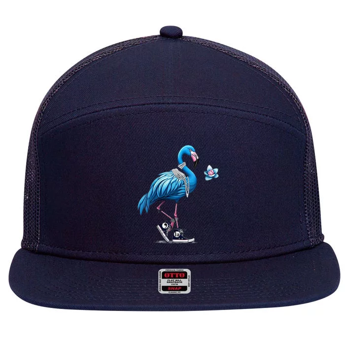 Retro Flamingo Chucks And Pearls Comma La Kamala Harris 2024 7 Panel Mesh Trucker Snapback Hat