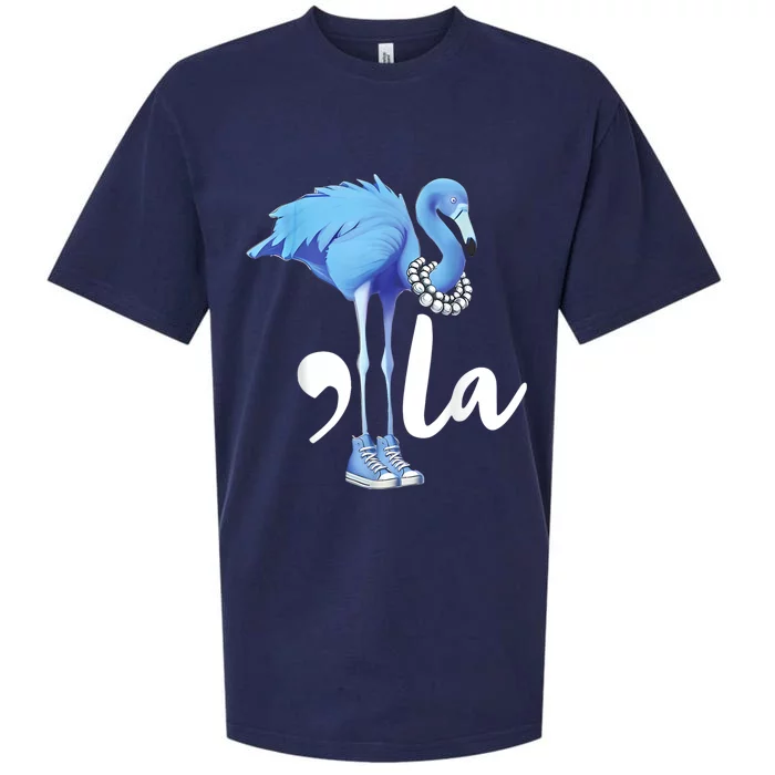 Retro Flamingo Chucks And Pearls Comma La Kamala Harris 2024 Sueded Cloud Jersey T-Shirt