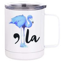 Retro Flamingo Chucks And Pearls Comma La Kamala Harris 2024 12 oz Stainless Steel Tumbler Cup