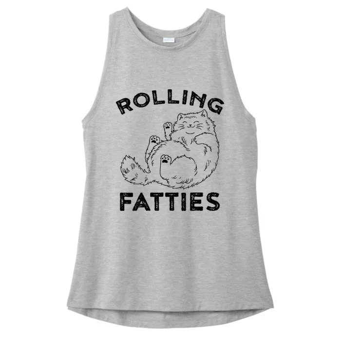 Rolling Fatties Ca Funny Cat Ladies Tri-Blend Wicking Tank