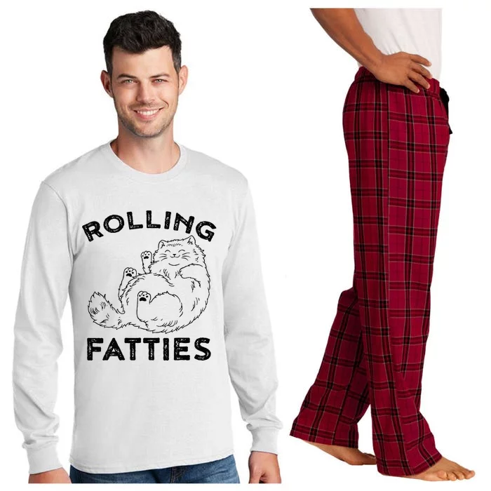 Rolling Fatties Ca Funny Cat Long Sleeve Pajama Set