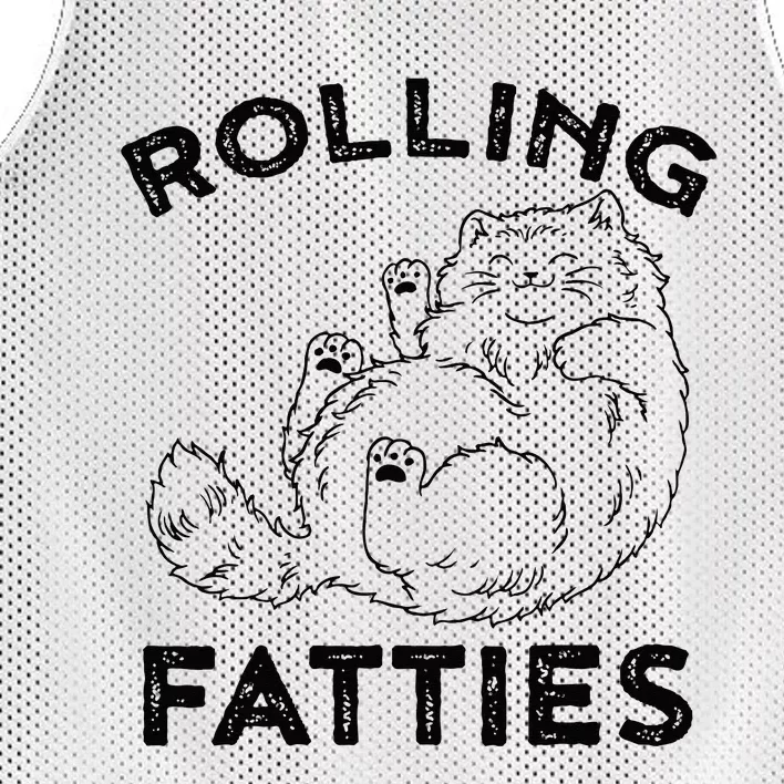 Rolling Fatties Ca Funny Cat Mesh Reversible Basketball Jersey Tank