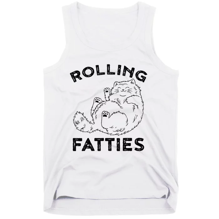 Rolling Fatties Ca Funny Cat Tank Top