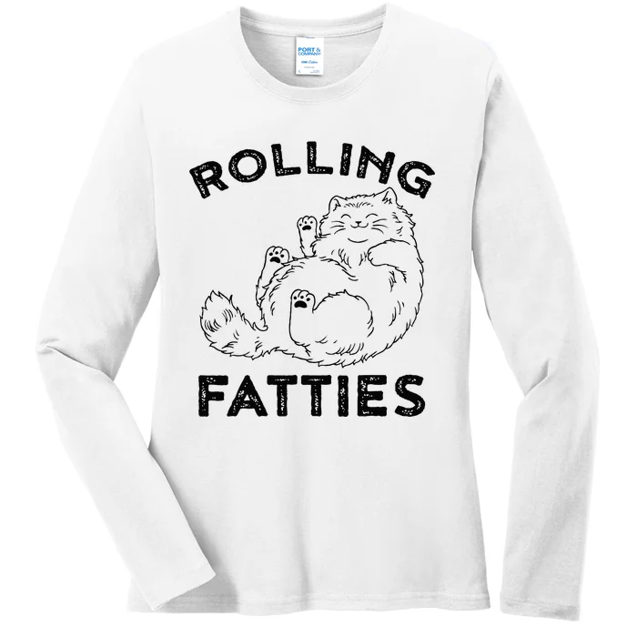 Rolling Fatties Ca Funny Cat Ladies Long Sleeve Shirt