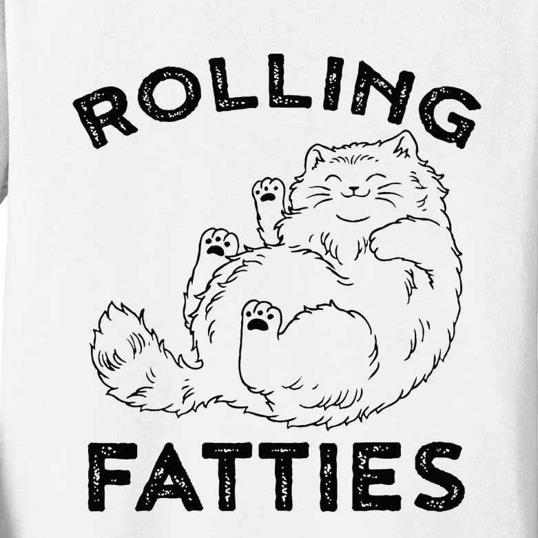 Rolling Fatties Ca Funny Cat Kids Long Sleeve Shirt