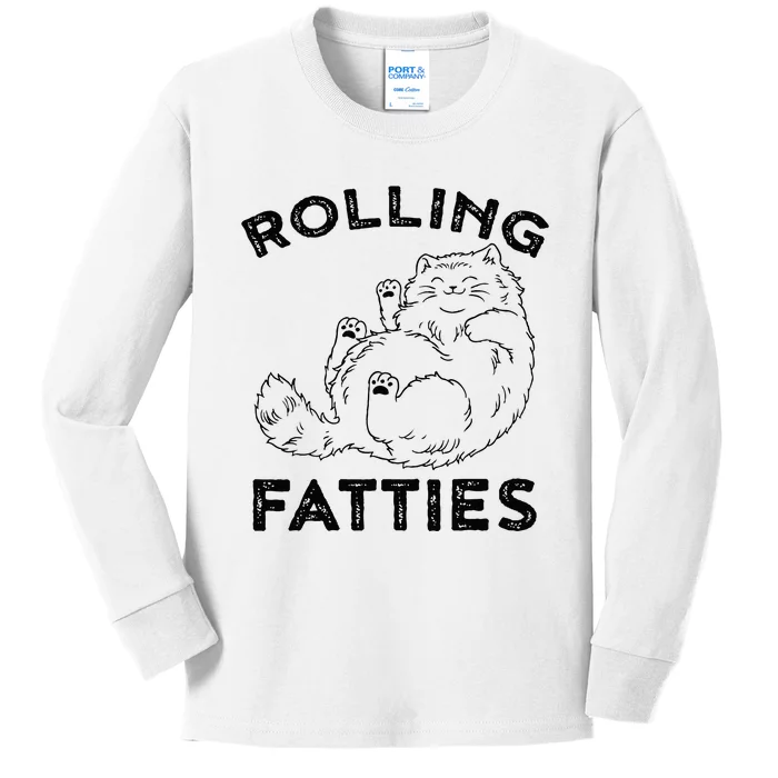 Rolling Fatties Ca Funny Cat Kids Long Sleeve Shirt