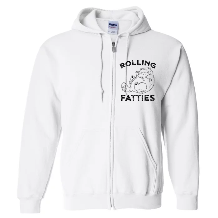 Rolling Fatties Ca Funny Cat Full Zip Hoodie