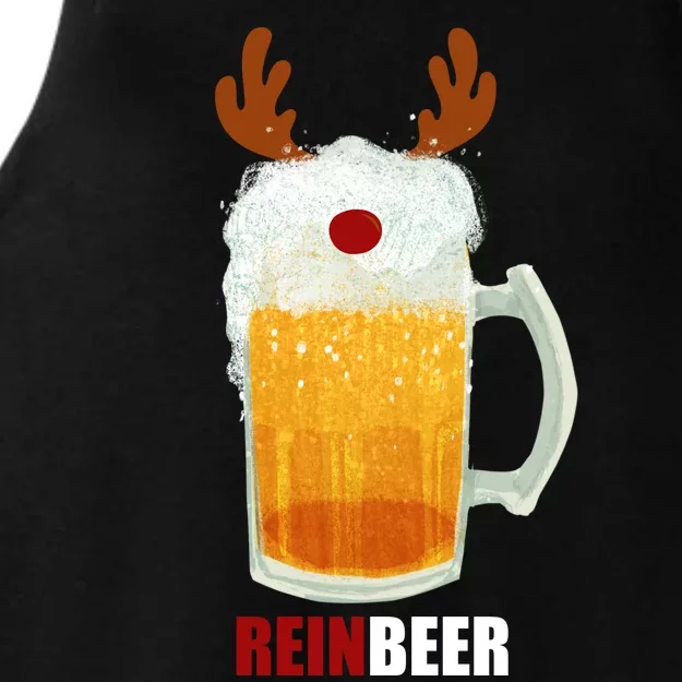 Reinbeer Funny Christmas Holiday Beer Lover Ladies Tri-Blend Wicking Tank