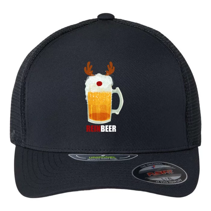 Reinbeer Funny Christmas Holiday Beer Lover Flexfit Unipanel Trucker Cap