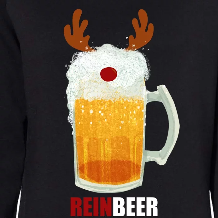 Reinbeer Funny Christmas Holiday Beer Lover Womens California Wash Sweatshirt