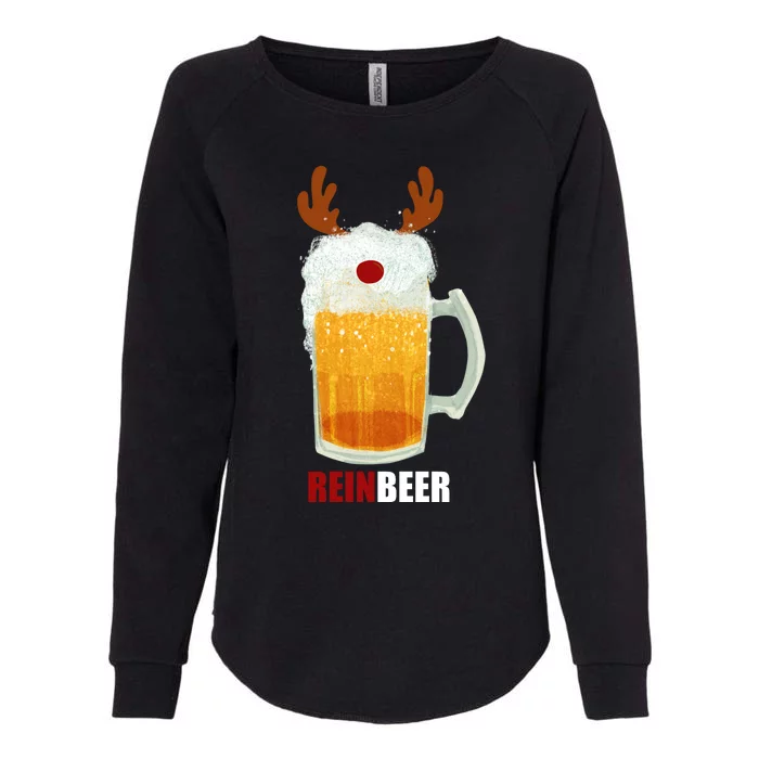 Reinbeer Funny Christmas Holiday Beer Lover Womens California Wash Sweatshirt