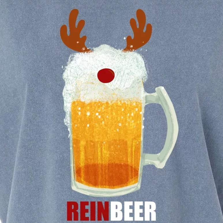 Reinbeer Funny Christmas Holiday Beer Lover Garment-Dyed Women's Muscle Tee