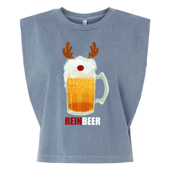 Reinbeer Funny Christmas Holiday Beer Lover Garment-Dyed Women's Muscle Tee