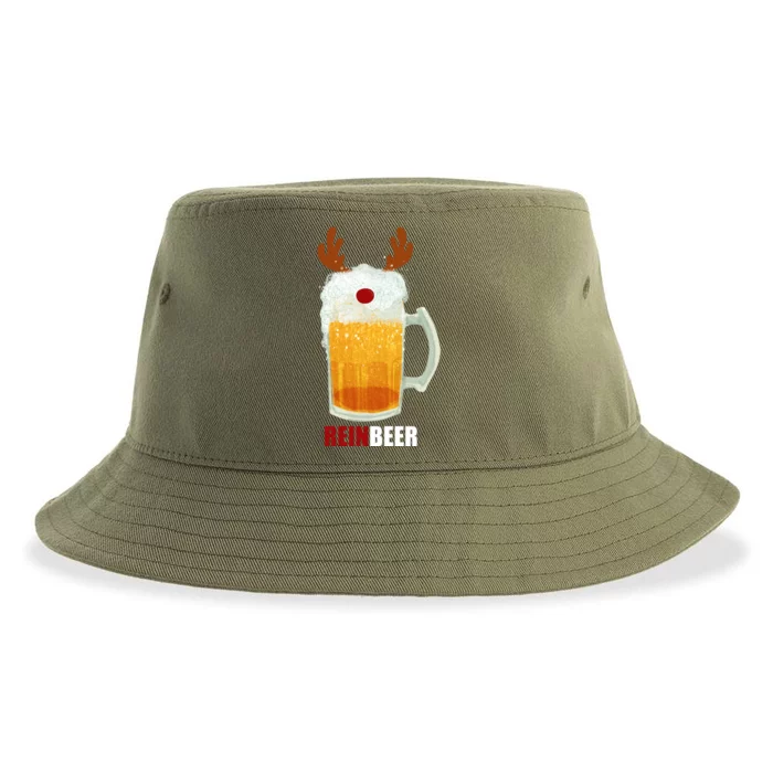 Reinbeer Funny Christmas Holiday Beer Lover Sustainable Bucket Hat