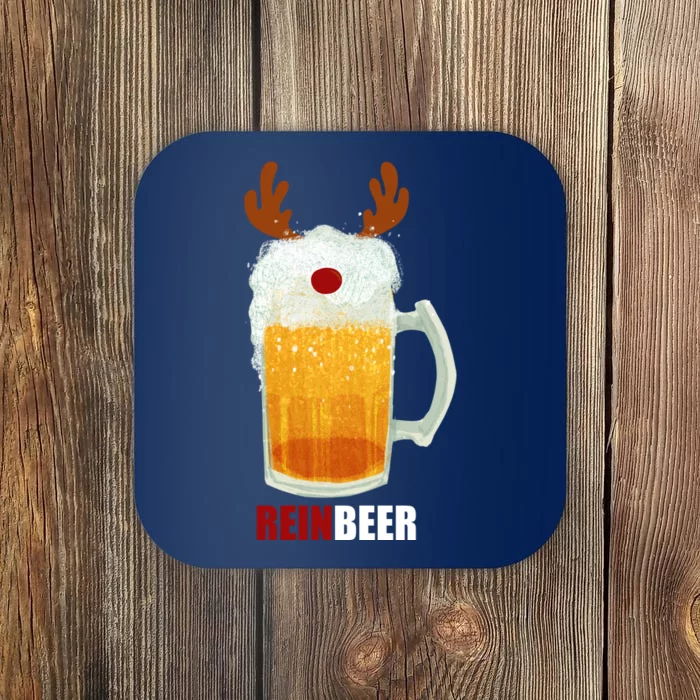 Reinbeer Funny Christmas Holiday Beer Lover Coaster