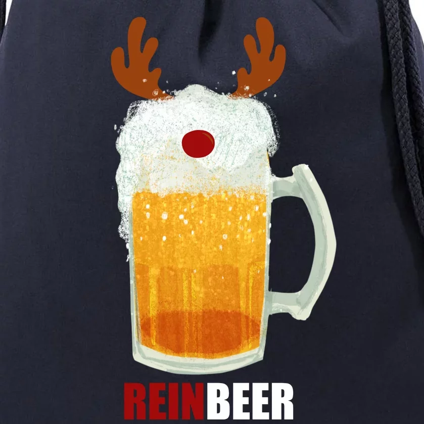 Reinbeer Funny Christmas Holiday Beer Lover Drawstring Bag