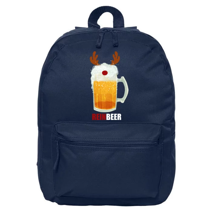 Reinbeer Funny Christmas Holiday Beer Lover 16 in Basic Backpack