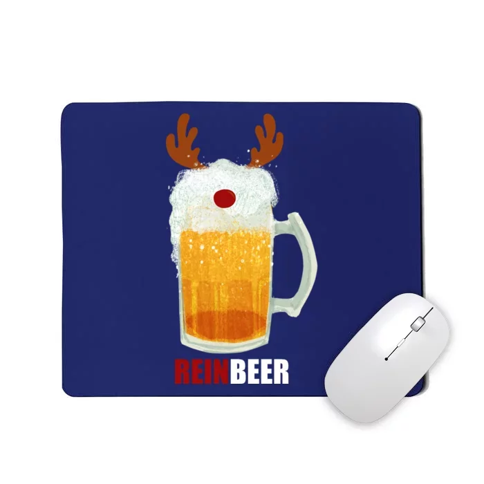 Reinbeer Funny Christmas Holiday Beer Lover Mousepad