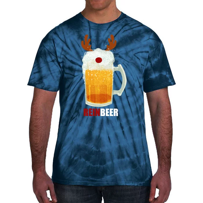 Reinbeer Funny Christmas Holiday Beer Lover Tie-Dye T-Shirt