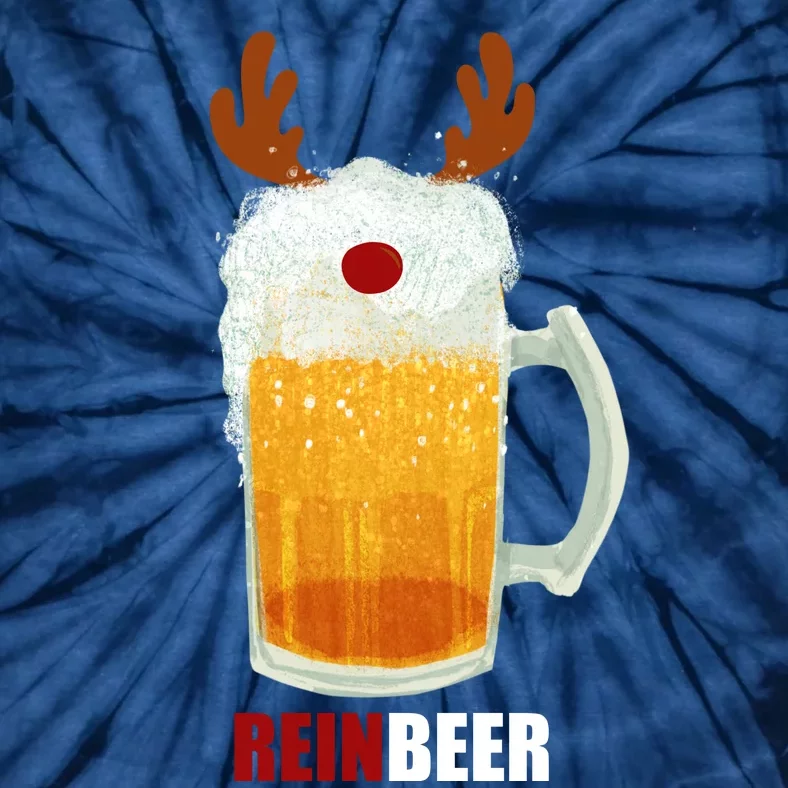 Reinbeer Funny Christmas Holiday Beer Lover Tie-Dye T-Shirt