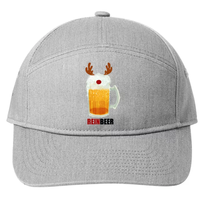 Reinbeer Funny Christmas Holiday Beer Lover 7-Panel Snapback Hat