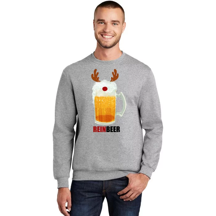 Reinbeer Funny Christmas Holiday Beer Lover Tall Sweatshirt