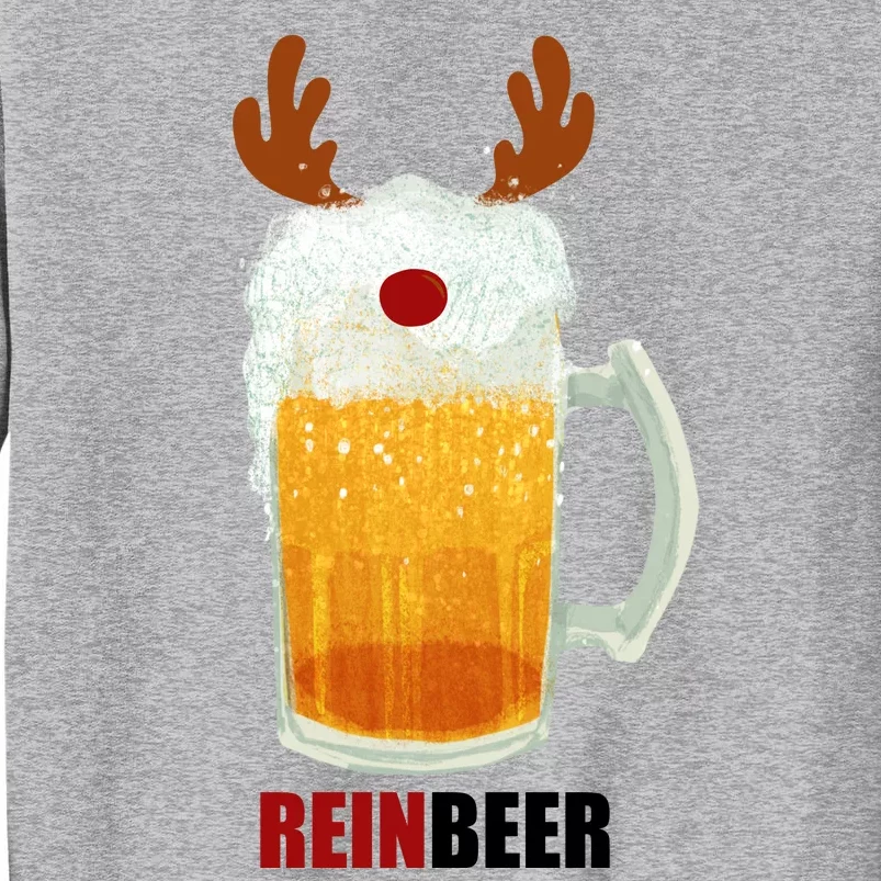 Reinbeer Funny Christmas Holiday Beer Lover Tall Sweatshirt