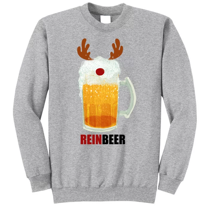 Reinbeer Funny Christmas Holiday Beer Lover Tall Sweatshirt