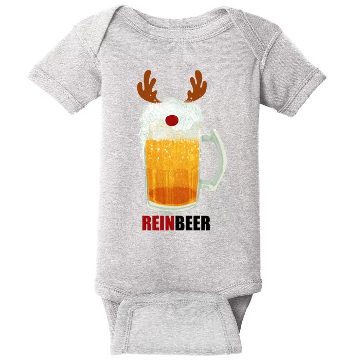 Reinbeer Funny Christmas Holiday Beer Lover Baby Bodysuit