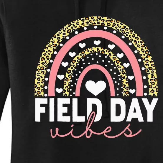 Rainbow Field Day Vibes Last Day of School Field Day Teacher Women's Pullover Hoodie