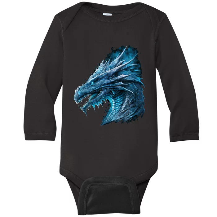 Retro Fantasy Dragon Baby Long Sleeve Bodysuit