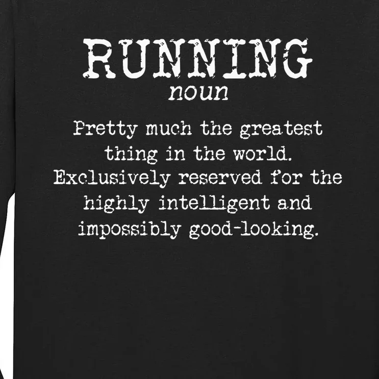 Running Funny Definition Funny 5k Marathon Runner Tall Long Sleeve T-Shirt