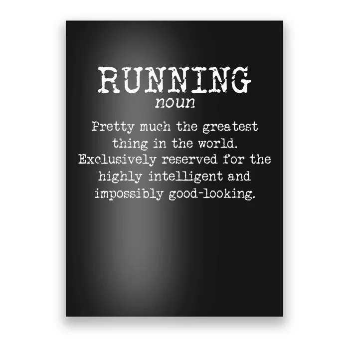 Running Funny Definition Funny 5k Marathon Runner Poster