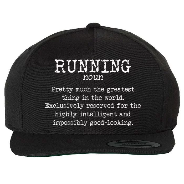 Running Funny Definition Funny 5k Marathon Runner Wool Snapback Cap